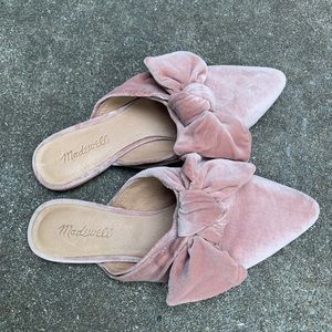 Madewell Remi velvet bow mules size 8